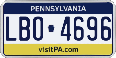 PA license plate LBO4696