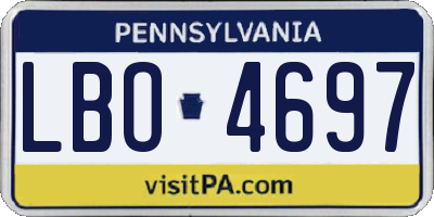 PA license plate LBO4697