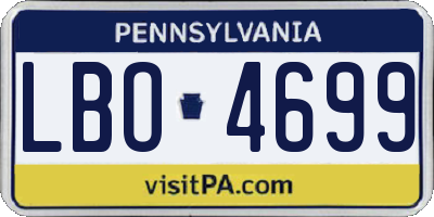 PA license plate LBO4699