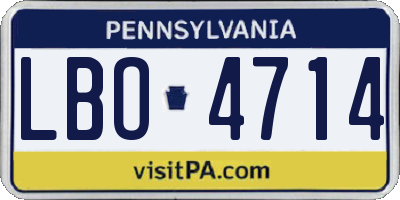 PA license plate LBO4714
