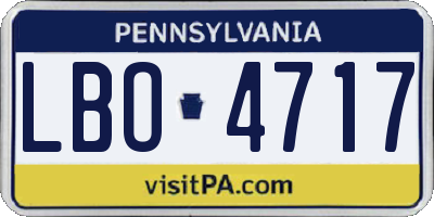 PA license plate LBO4717