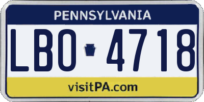PA license plate LBO4718