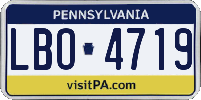 PA license plate LBO4719
