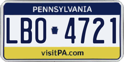 PA license plate LBO4721