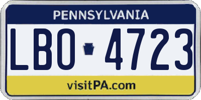 PA license plate LBO4723