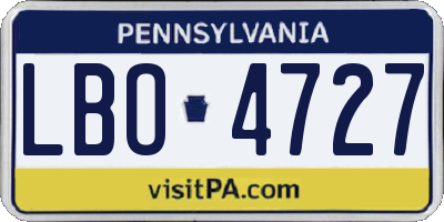 PA license plate LBO4727