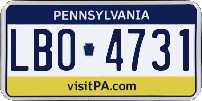 PA license plate LBO4731