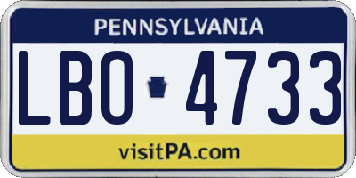 PA license plate LBO4733