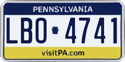PA license plate LBO4741