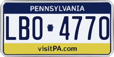PA license plate LBO4770