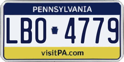 PA license plate LBO4779