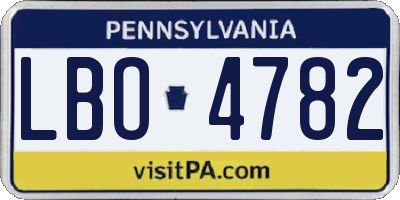 PA license plate LBO4782