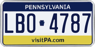 PA license plate LBO4787