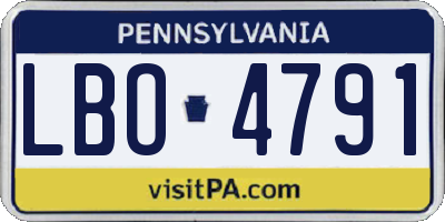 PA license plate LBO4791