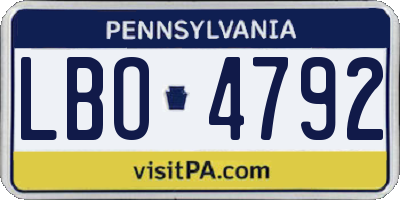 PA license plate LBO4792