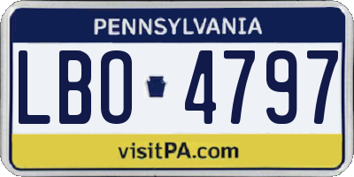 PA license plate LBO4797