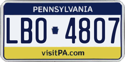 PA license plate LBO4807