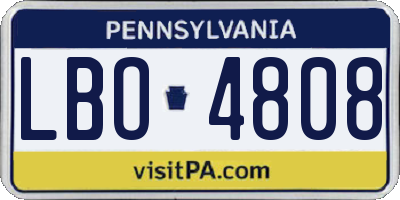 PA license plate LBO4808