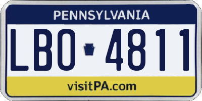 PA license plate LBO4811