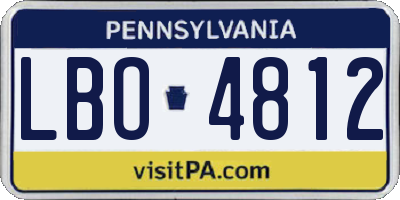 PA license plate LBO4812