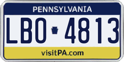 PA license plate LBO4813