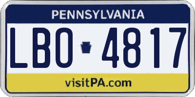 PA license plate LBO4817