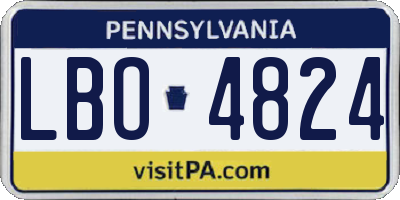 PA license plate LBO4824