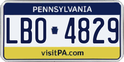 PA license plate LBO4829