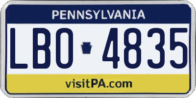 PA license plate LBO4835