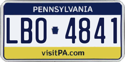 PA license plate LBO4841