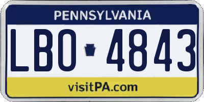 PA license plate LBO4843