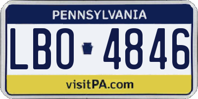 PA license plate LBO4846