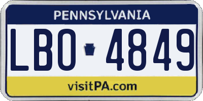 PA license plate LBO4849