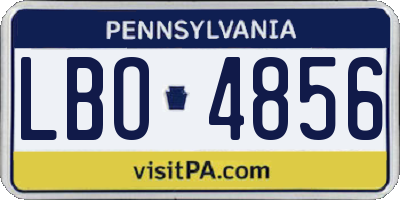 PA license plate LBO4856