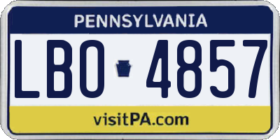 PA license plate LBO4857
