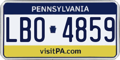 PA license plate LBO4859
