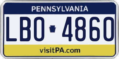 PA license plate LBO4860