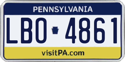 PA license plate LBO4861