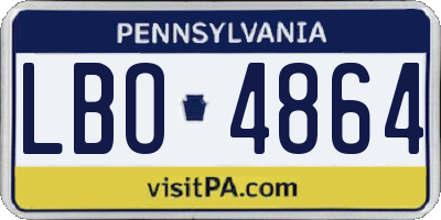 PA license plate LBO4864