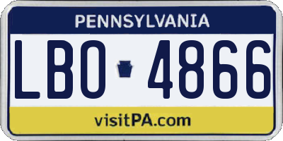 PA license plate LBO4866