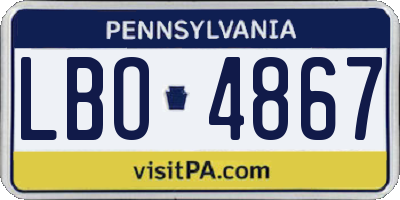 PA license plate LBO4867