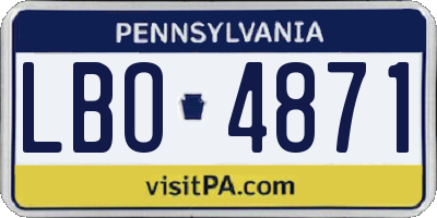 PA license plate LBO4871