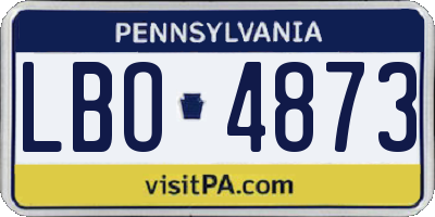 PA license plate LBO4873