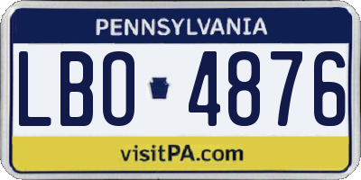 PA license plate LBO4876