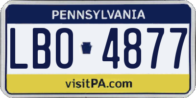 PA license plate LBO4877