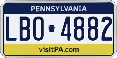 PA license plate LBO4882