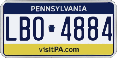 PA license plate LBO4884