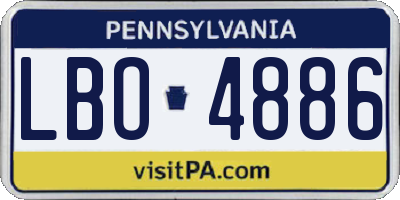 PA license plate LBO4886