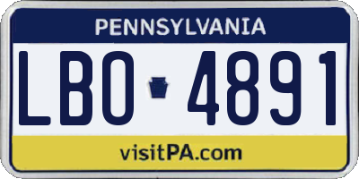 PA license plate LBO4891