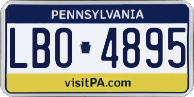 PA license plate LBO4895
